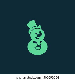 Snowman vector, clip art. Also useful as icon, logo, greeting card, web element, symbol, graphic image, silhouette and illustration.