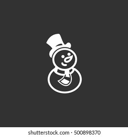 Snowman vector, clip art. Also useful as icon, logo, greeting card, web element, symbol, graphic image, silhouette and illustration.