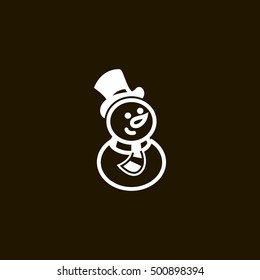 Snowman vector, clip art. Also useful as icon, logo, greeting card, web element, symbol, graphic image, silhouette and illustration.