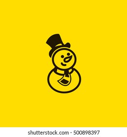 Snowman vector, clip art. Also useful as icon, logo, greeting card, web element, symbol, graphic image, silhouette and illustration.