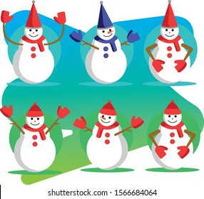 snowman vector with conceptual design