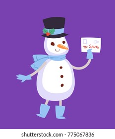 Snowman vector cute cartoon winter christmas character man holiday merry xmas snow people illustration