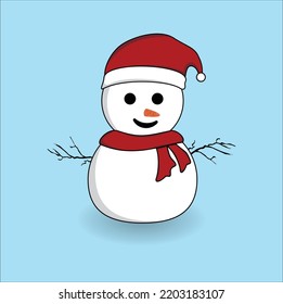 snowman vector design illustration line art