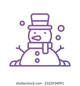 Snowman vector design in trendy style, isolated on white background