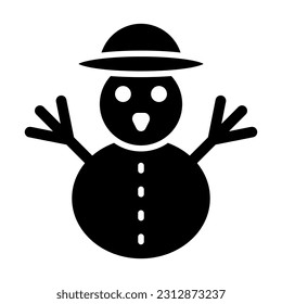 Snowman Vector Glyph Icon For Personal And Commercial Use.
