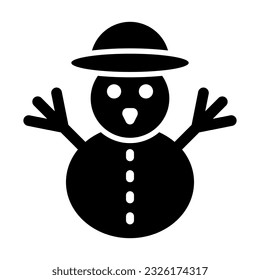 Snowman Vector Glyph Icon For Personal And Commercial Use.
