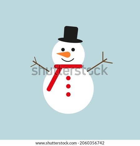 Snowman. Vector graphics in cartoon style