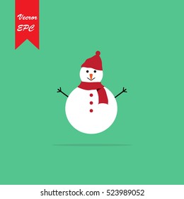 Snowman Vector Icon.