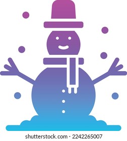 Schneemann, Vektorsymbol. Kann für Druck-, Mobil- und Web-Anwendungen verwendet werden.