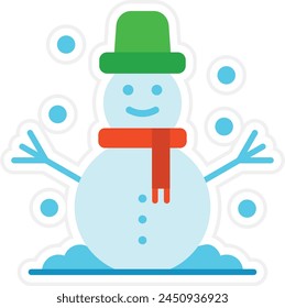 Snowman vector icon. Can be used for printing, mobile and web applications.