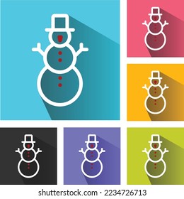 Snowman vector icon, christmas snowman icon, Happy winter, new year snowman icon,  Santa claus logo, Santa claus vector icons set