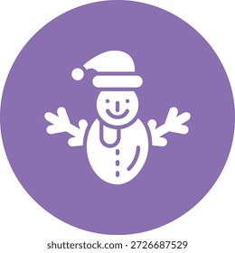 Ilustração de design de ícone de vetor de boneco de neve