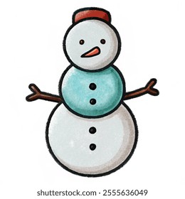 Snowman vector icon in doodle style. Symbol pigskin in simple design. Cartoon object hand drawn. vector illustration background white.