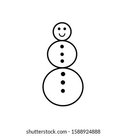 Snowman vector icon, flat winter symbol