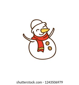 Snowman vector icon. happy New Year 2019