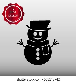 Snowman Vector Icon Illustration