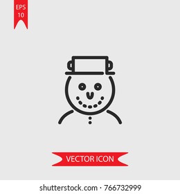 Snowman vector icon, illustration symbol