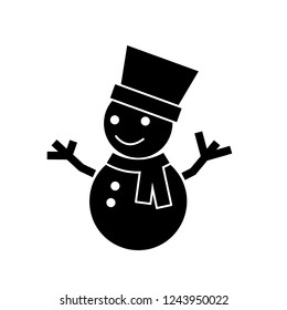 Snowman vector icon isolated illustration on white background