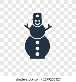 Snowman vector icon isolated on transparent background, Snowman transparency logo concept