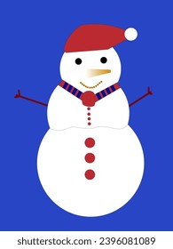 Icono vector Snowman.
Icono de Año Nuevo de un muñeco de nieve con bufanda y sombrero.
Nieve de color vectorial