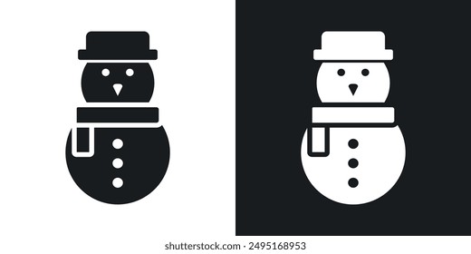 Snowman vector icon set in solid style.