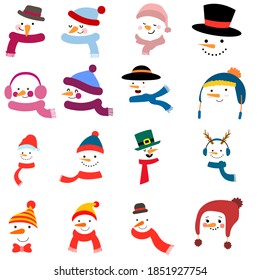 Snowman vector icon set. winter illustration sign collection. new Year symbol.