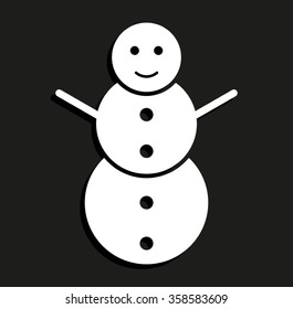 snowman -  vector icon with shadow