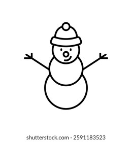 Snowman vector icon stock illustration