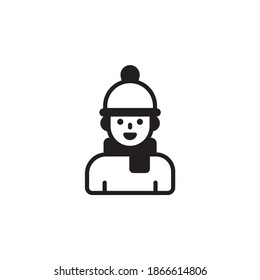 Ilustración del estilo del icono del vector Snowman. Archivo EPS 10