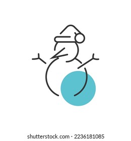 snowman vector  icon winter festival season
