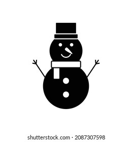 snowman vector icon winter sing