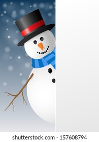 Snowman. Vector illustration.