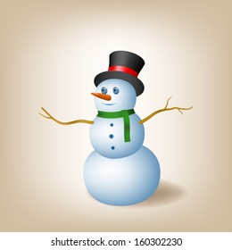 Snowman. Vector illustration