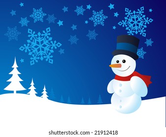 Snowman, vector illustration