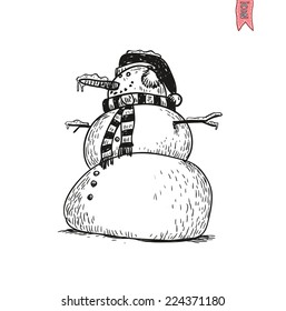 snowman. vector illustration.