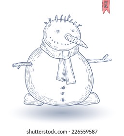 snowman. vector illustration.