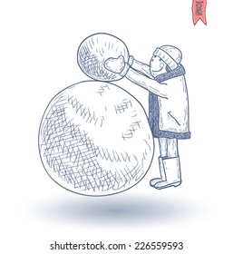 snowman. vector illustration.