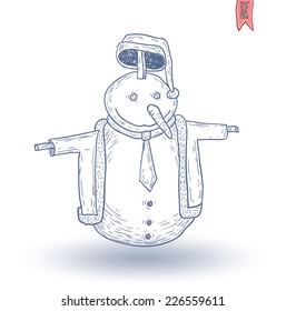 snowman. vector illustration.