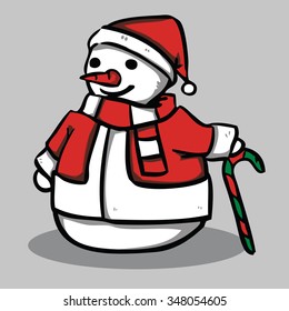 Snowman, vector illustration.