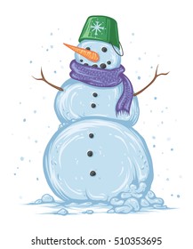 Snowman. Vector illustration