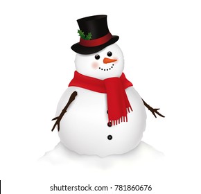 Snowman. Vector illustration.