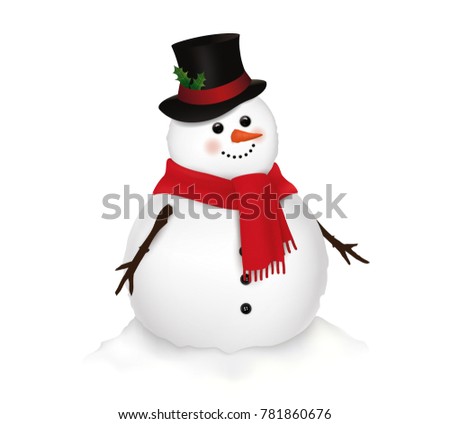 Snowman. Vector illustration.