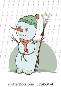 snowman, vector illustration for Christmas design