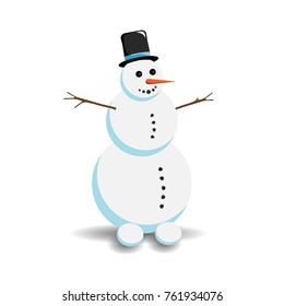 Snowman vector illustration for Christmas design.