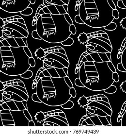 Snowman vector illustration. Doodle style. Design, print, decor, textile, paper