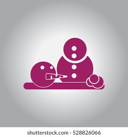 Snowman Vector illustration Snowman head on ground