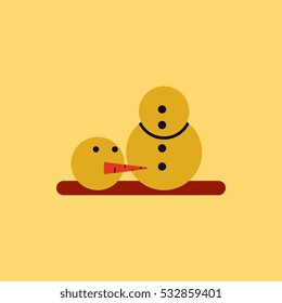 Snowman Vector illustration Snowman head on ground