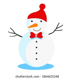 Snowman vector illustration isolated on white background.