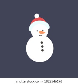 Hombre de nieve. Ilustración vectorial del carácter de año nuevo