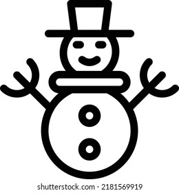 Snowman Vector illustration on a transparent background.Premium quality symmbols.Stroke vector icon for concept and graphic design.